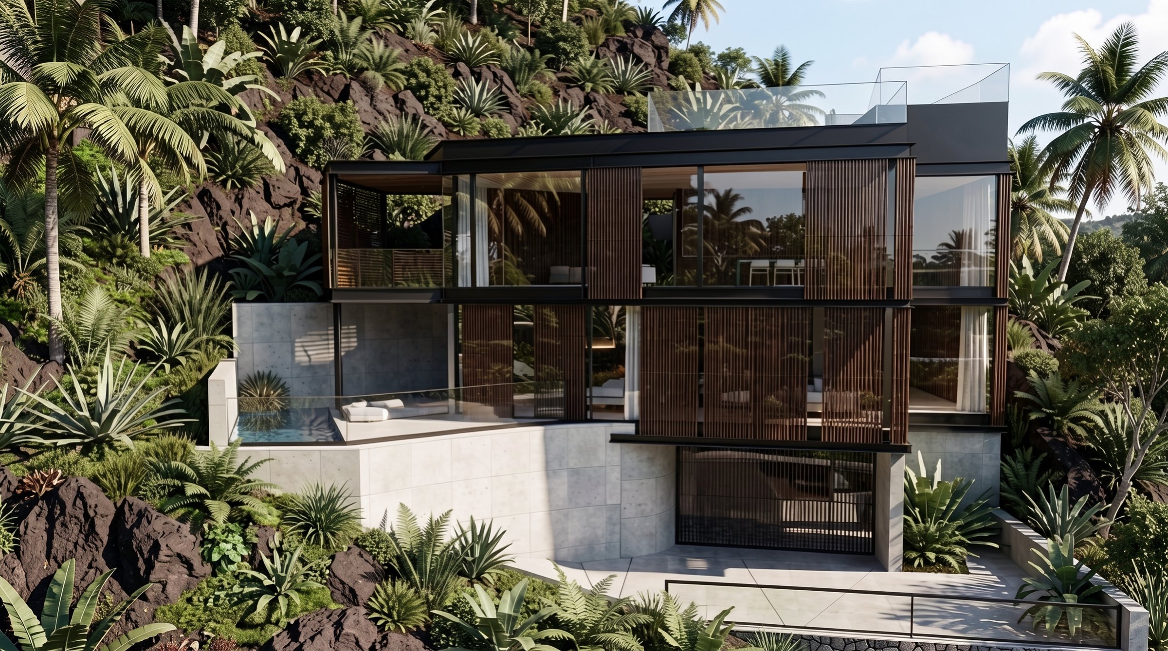 Villa jacuzzi terrace with sea view