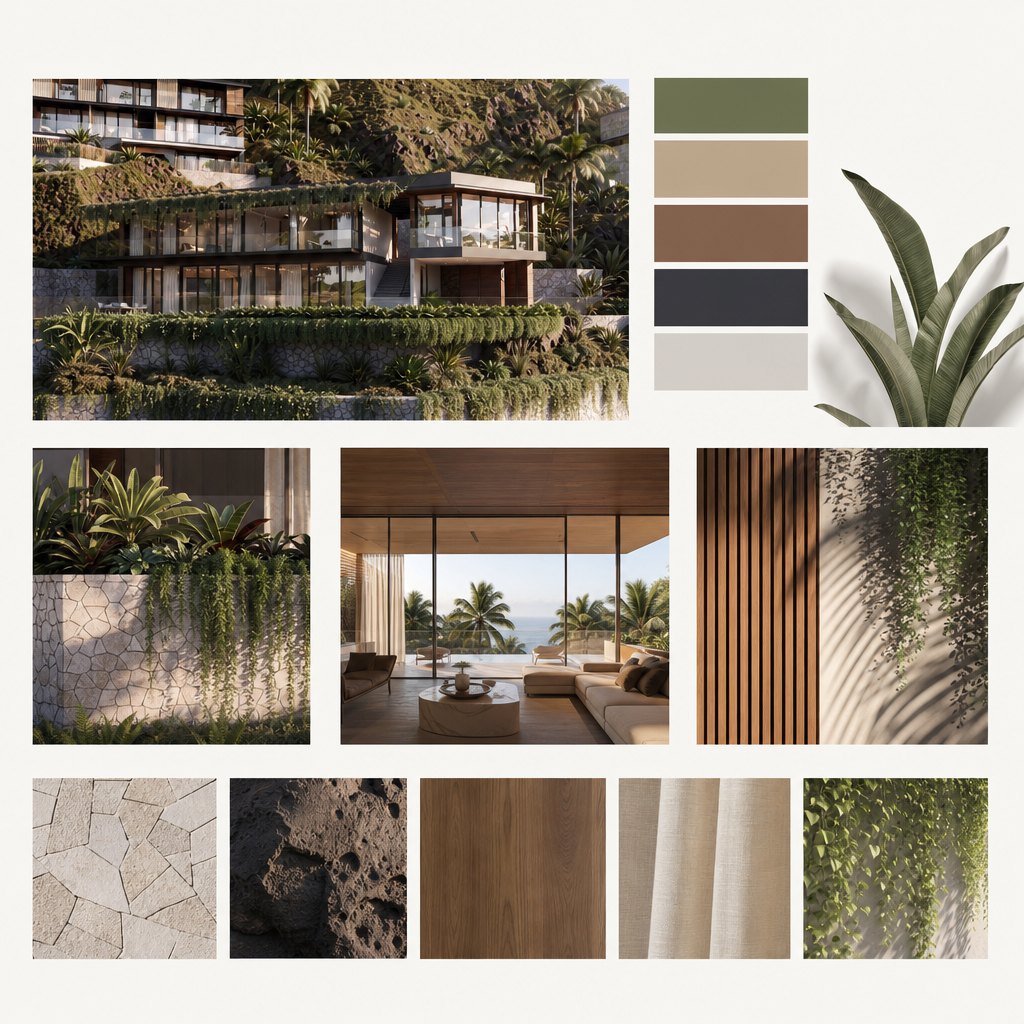 AETHER mood board — textures and tones