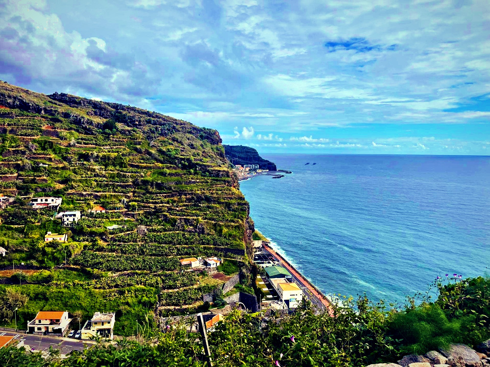 Terraced Tábua coastline towards Ponta do Sol